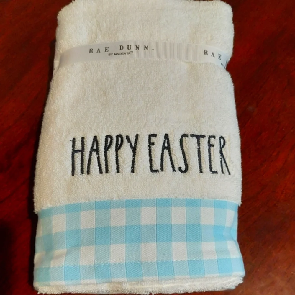 NWT RAE DUNN Happy Easter, Set of 2 Hand Towels